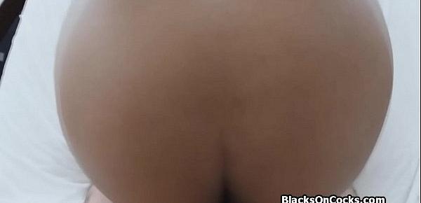  Tattoed black amateur fucked from behind on casting